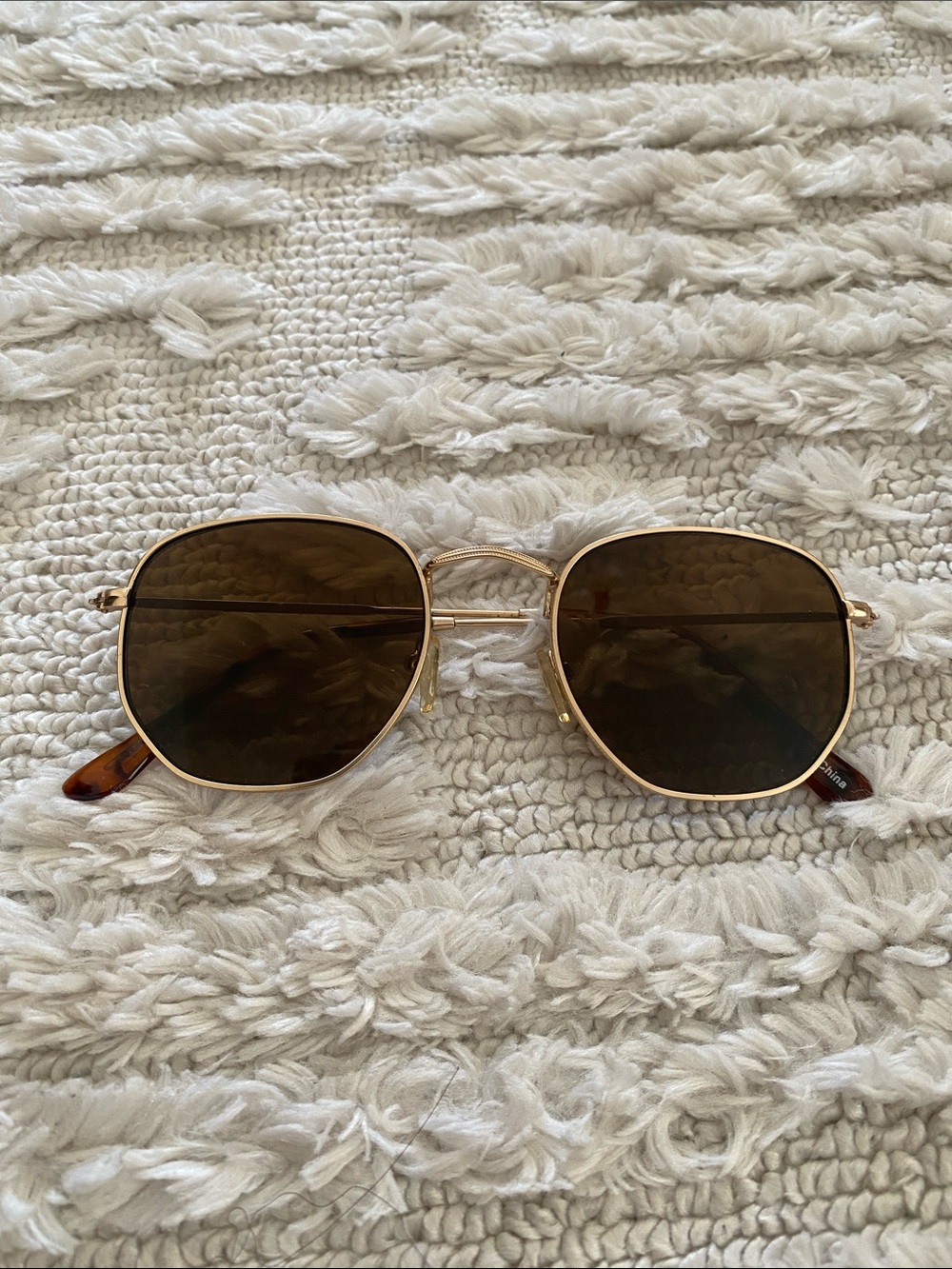 Urban Outfitters Gold Frame Brown Lens Sunglasses